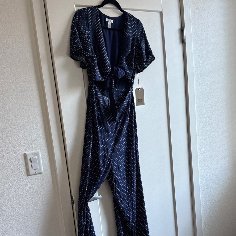 Leith Navy and White Dot Jumpsuit
